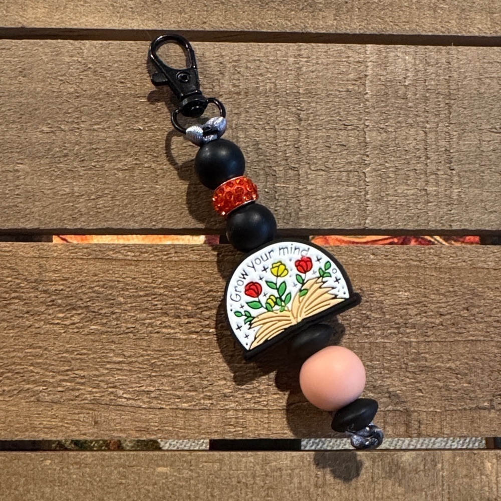 Colorful Beaded Keychain with Inspirational Charm